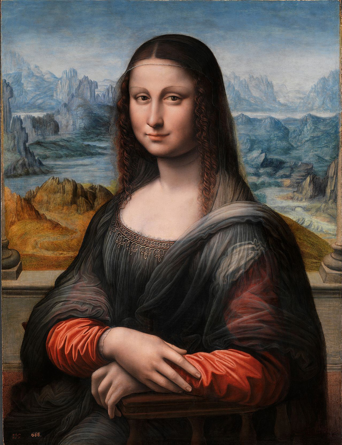 Apprentice version of the Mona Lisa painting with vibrant colors preserved in controlled storage